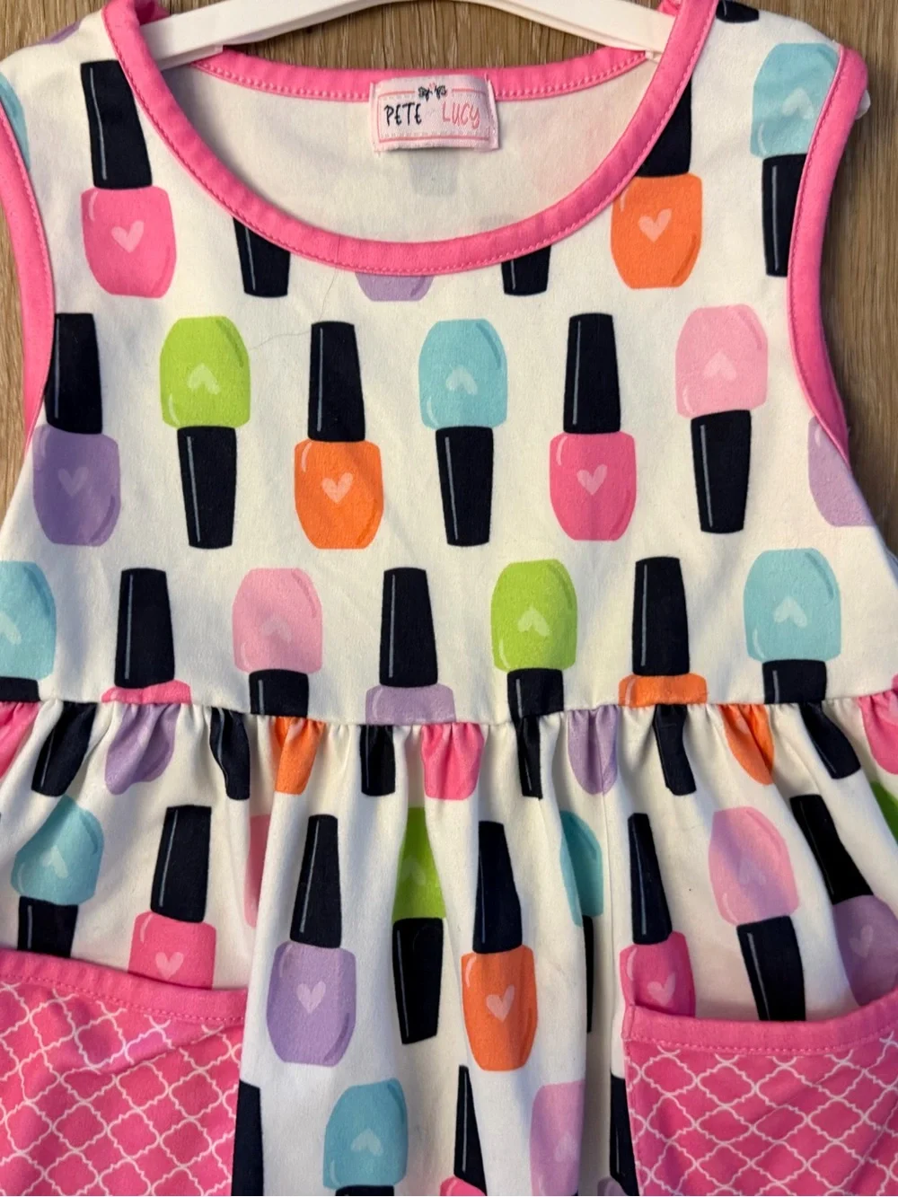 Girls Ice Pop Print Dress & Pink Shorts Two-Piece Set